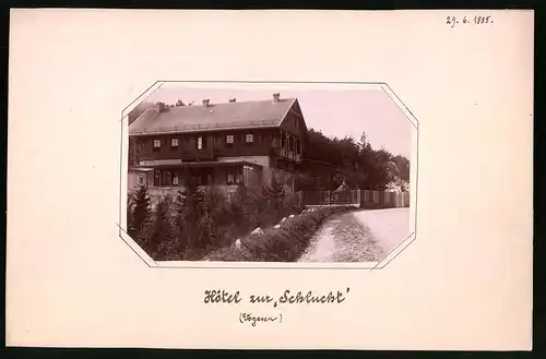 Fotografie unbekannter Fotograf, Ansicht Col de la Schlucht, Hotel zur Schlucht um 1885