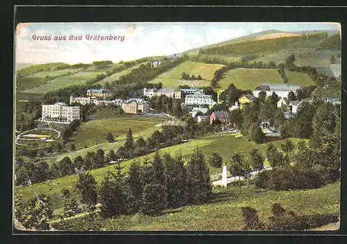 Relief-AK Bad Gräfenberg, Panoramablick auf den Ort