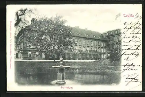 Relief-AK Teplitz Schönau / Teplice, Ansicht vom Herrenhaus