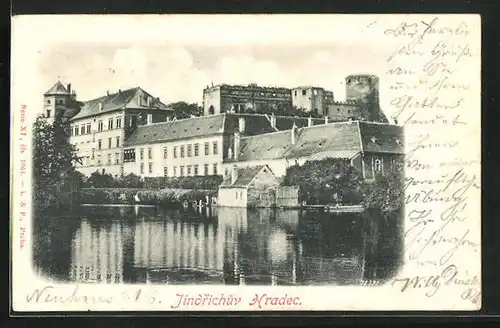 Relief-AK Neuhaus / Jindrichuv Hradec, Hrad, Panorama