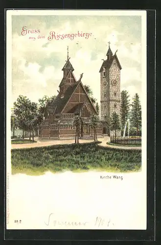 Präge-AK Brückenberg, Kirche Wang