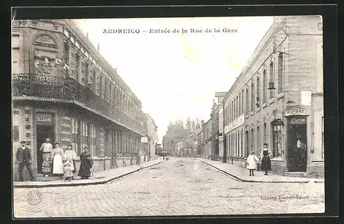 AK Audruicq, Entrée de la Rue de la Gare