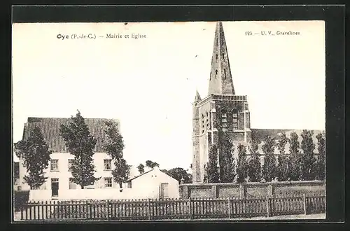 AK Oye, Mairie et Eglise