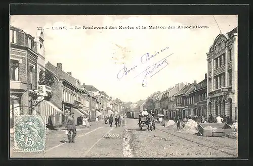 AK Lens, Le Boulevardt des Ecoles et la Maison des Associations