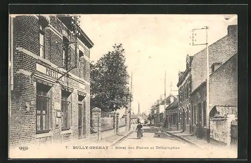 AK Bully-Grenay, Hôtel des Postes et Telegraphes