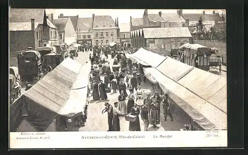 AK Avesnes-le-Comte, Le Marché