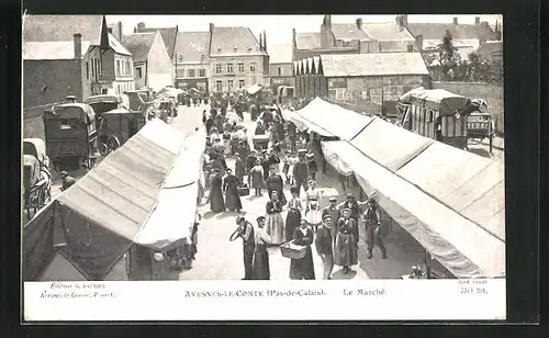 AK Avesnes-le-Comte, Le Marché