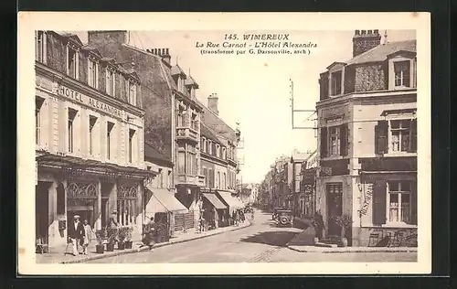 AK Wimereux, La Rue Carnot, L`Hôtel Alexandra