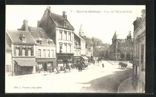 AK Auxi-le-Château, Place de l`Hôtel-de-Ville