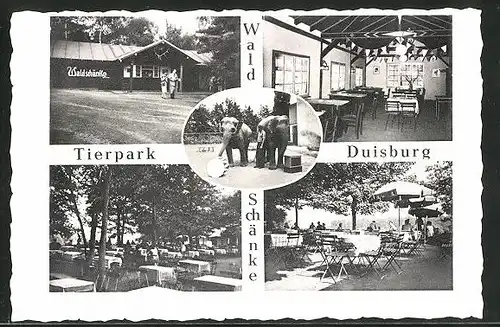 AK Duisburg, Gasthaus Waldschänke Tierpark