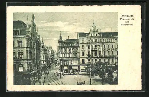 AK Dortmund, Westenhellweg und Brückstrasse