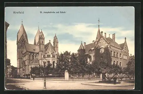 AK Krefeld, St. Josephskirche und Schule