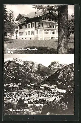 AK Oberstdorf /Allgäu, Hotel Haus Alpenruhe, Totalansicht