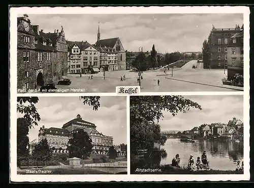 AK Kassel, Platz der SA mit Marstall, Staatstheater