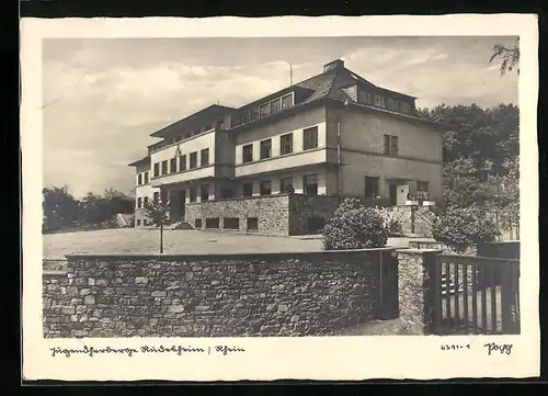 AK Rüdesheim /Rhein, Jugendherberge im Sonnenschein