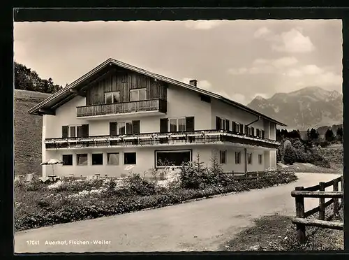 AK Fischen-Weiler /Allgäu, Hotel Auerhof mit Grünten