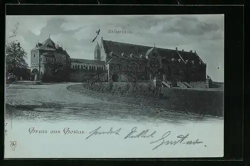 AK Goslar, Auffahrt zum Kaiserhaus