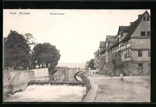 AK Hann. Münden, Blick auf Werraschleuse