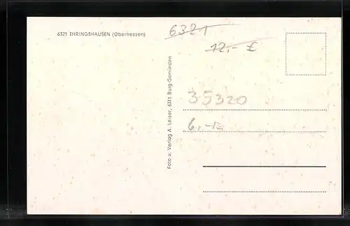 AK Ehringshausen, Lebensmittel W. Krug, Ortsansicht