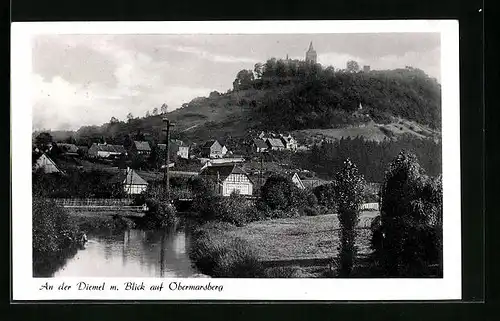 AK Obermarsberg, An der Diemel mit Blick auf den Ort