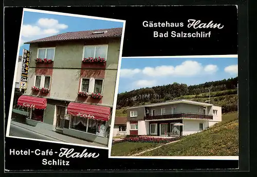 AK Bad Salzschlirf, Gästehaus Hahn, Hotel-Cafe Hahn Schlitz