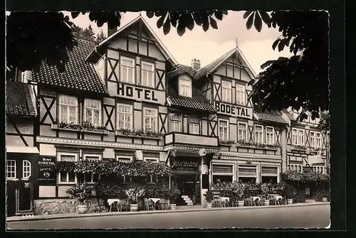AK Rübeland /Harz, Blick auf Hotel Bodetal