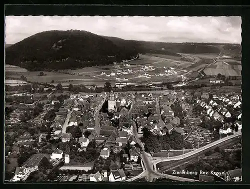 AK Zierenberg /Bez. Kassel, Fliegeraufnahme der Ortschaft