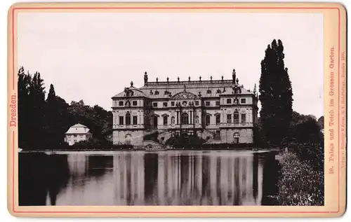 Fotografie Römmler & Jonas, Dresden, Ansicht Dresden, Palais und Teich im grossen Garten
