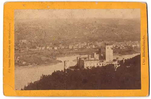 Fotografie unbekannter Fotograf, Ansicht Oberlahnstein, Blick auf Schloss Stolzenfels und den Ort am Rhein