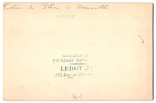 Fotografie Ledot Jne., Paris, Rue de Rivoli 2112, Ansicht Paris, Galeri du Glaces a Versailles