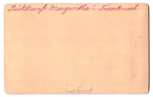 Fotografie Fr. Unterberger, Innsbruck, Ansicht Innsbruck, Relief Rückkunft Margaretha von Frankreich