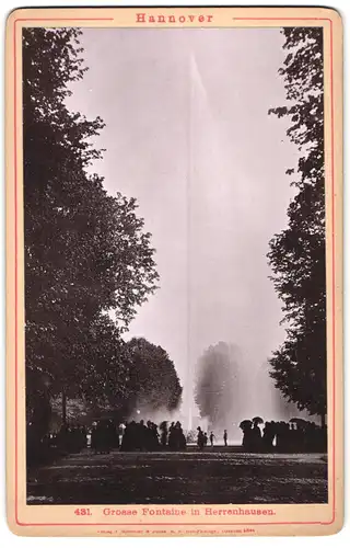 Fotografie Römmler & Jonas, Dresden, Ansicht Hannover, die grosse Fontaine im Herrenhausen