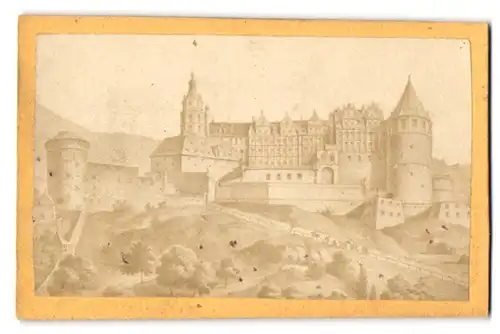 Fotografie unbekannter Fotograf, Ansicht Heidelberg, Blick auf das Schloss Heidelberg