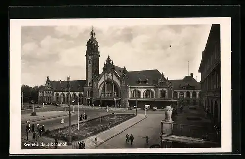 AK Krefeld, Blick auf den Hauptbahnhof