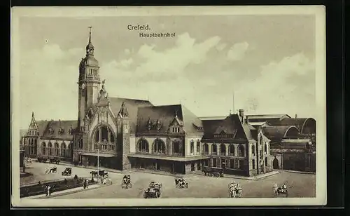 AK Krefeld, Blick auf den Hauptbahnhof