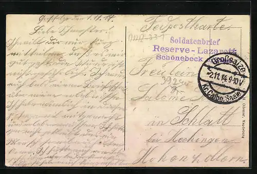 AK Bad Elmen, Ufer am Schwanenteich