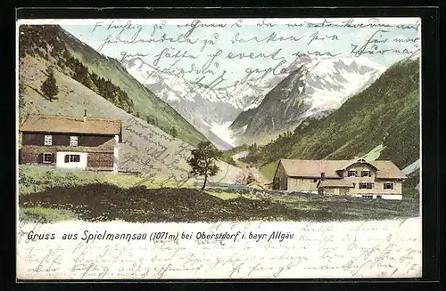 AK Oberstdorf im Bayr. Allgäu, Berggasthof Spielmannsau