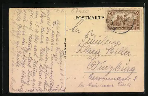 AK Füssen, Blick auf die Burganlage