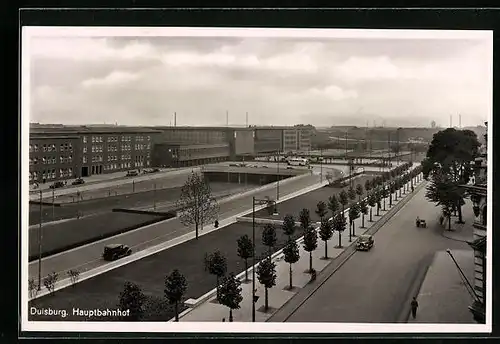 AK Duisburg, Hauptbahnhof vom Balkon aus