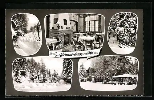 AK Braunlage /Harz, Gasthaus Waldgaststätte Brunnenbachsmühle im Winter