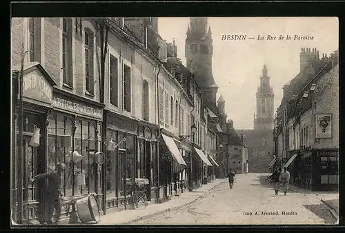 AK Hesdin, La Rue de la Paroisse