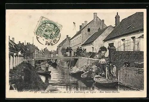 AK Saint-Omer, Faubourg de Lyzel, Rue Saint-Martin