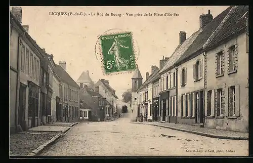 AK Licques, La Rue du Bourg