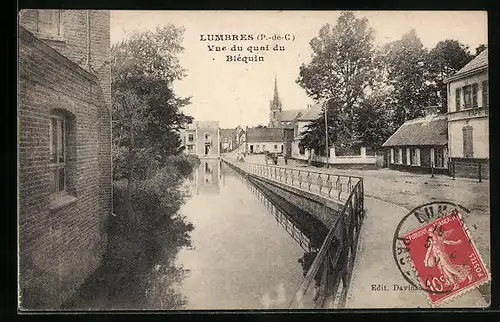 AK Lumbres, Vue du quai du Bléquin