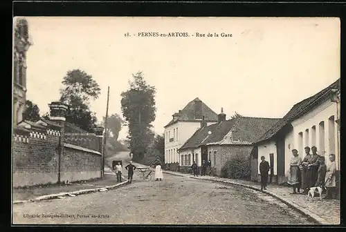 AK Pernes-en-Artois, Rue de la Gare