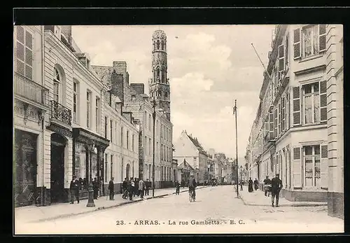 AK Arras, La rue Gambetta
