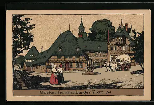 Steindruck-AK Goslar, Frankenberger Plan