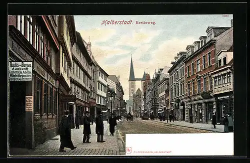 AK Halberstadt, Strassenpartie am Breiteweg