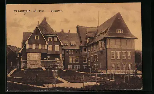 AK Clausthal i. Harz, Blick auf die Bergschule