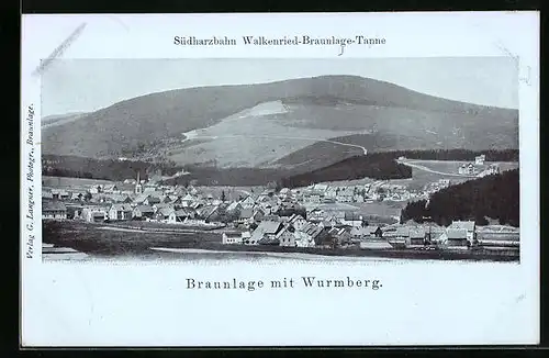 AK Braunlage, Panorama mit Wurmberg